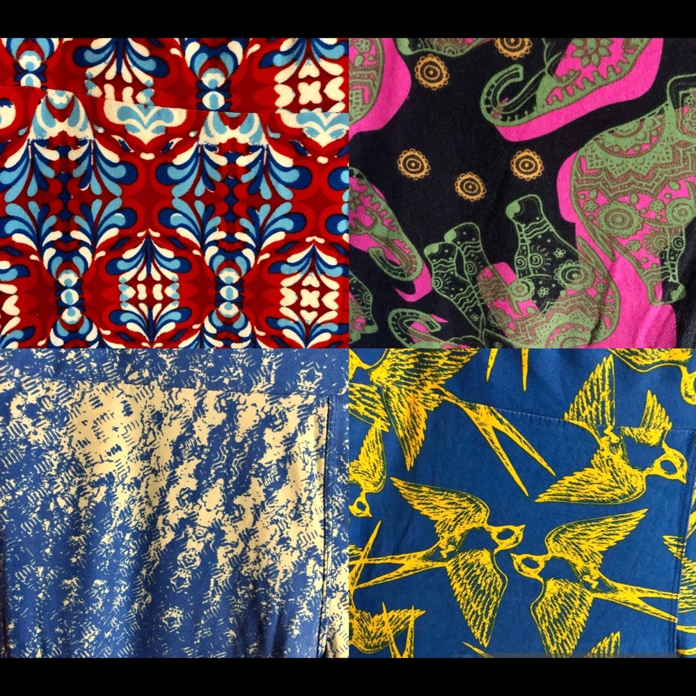 4 Pair - Lularoe Leggings TC - Tall & Curvy - Fits Size 10-18 - Various Patterns